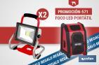 PACK DE 2 FOCOS LED PORTÁTILES DE BATERÍA + ALTAVOZ BLUETOOTH DE REGALO | ILUMINACIÓN EFICIENTE Y DURADERA